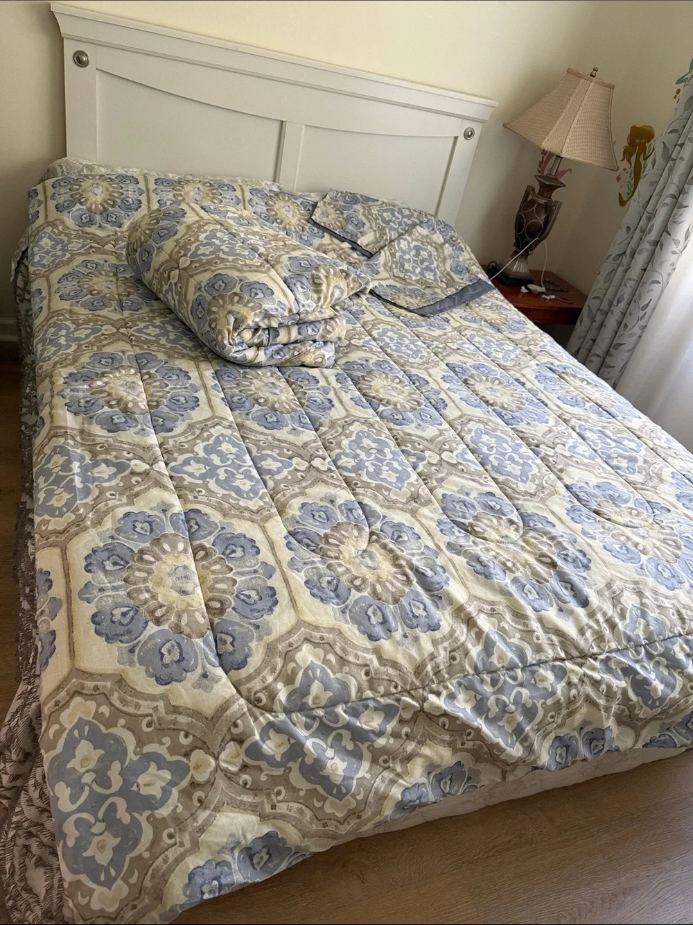 Sasha Set of 2 blankets and 2 pillow cases Blue/beige/Gray colour